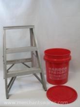 Keller Model No. 327 Metal 2 Step Ladder, 2 ft 3 inch with 5 Gal Plastic Bucket and Lid