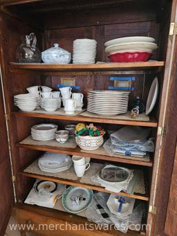 Oak Storage Cabinet with Drawer, CONTENTS NOT INCLUDED