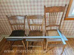 Three Antique Wooden Chairs