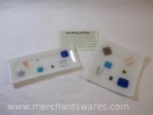 Two Fused Glass Trinket Trays, 1lb 6oz