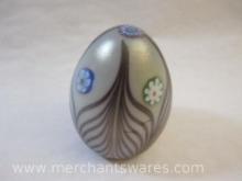 Heavy Glass Murano Style Egg Paperweight, in Gift Box, 1lb 8oz