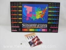 The Complete American Statehood Quarter Collection Map Folder and Land of the Free Book, No Coins