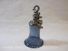 Blown Glass Bell with Silver Inlay, 1.5oz