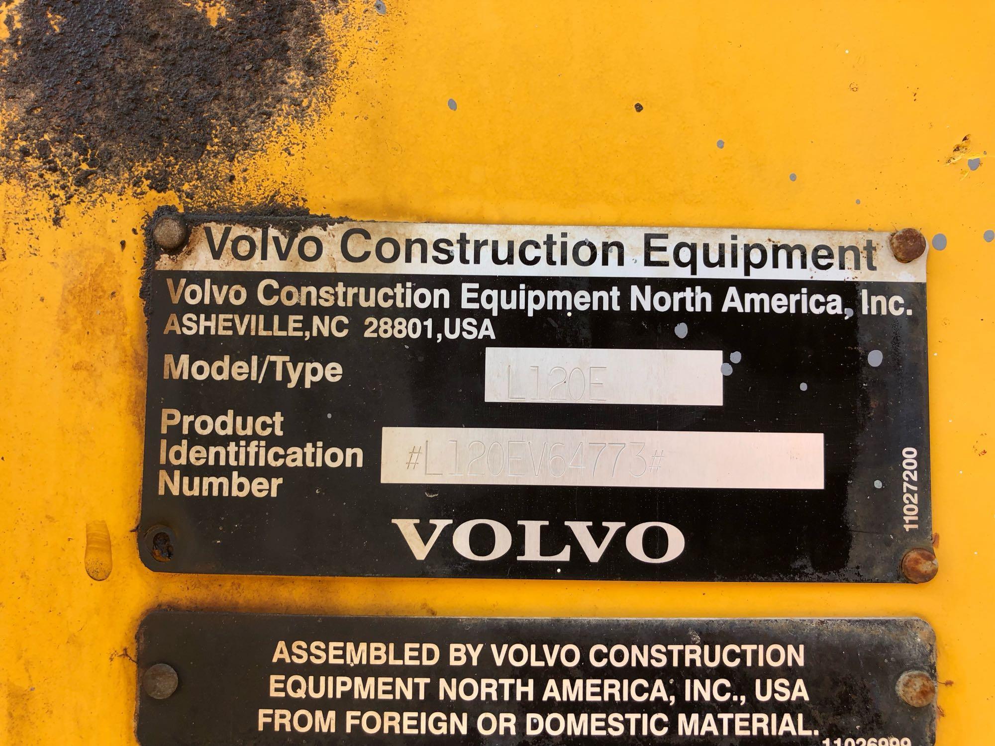 2005 VOLVO L120E RUBBER TIRED LOADER