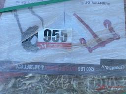 (5) NEW 9200LB RATCHET BINDERS, (10) NEW 20FT 3/8 DOUBLE HOOK CHAINS