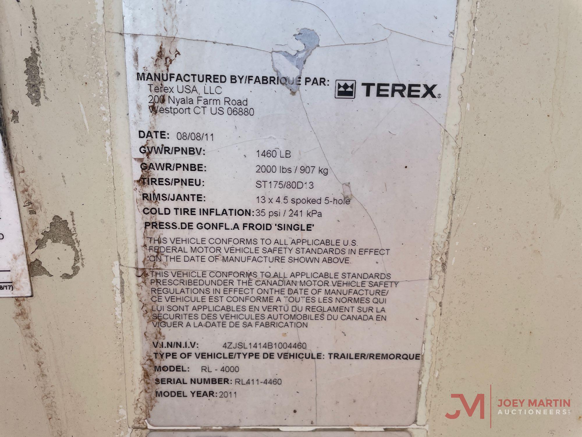 2011 TEREX RL-4000 TOWABLE LIGHT TOWER