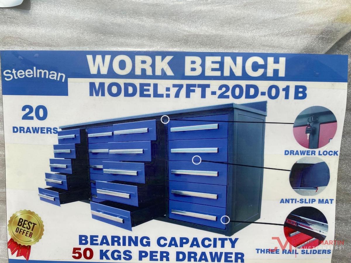 NEW 7' X 3' 20 DRAWER TOOL BOX