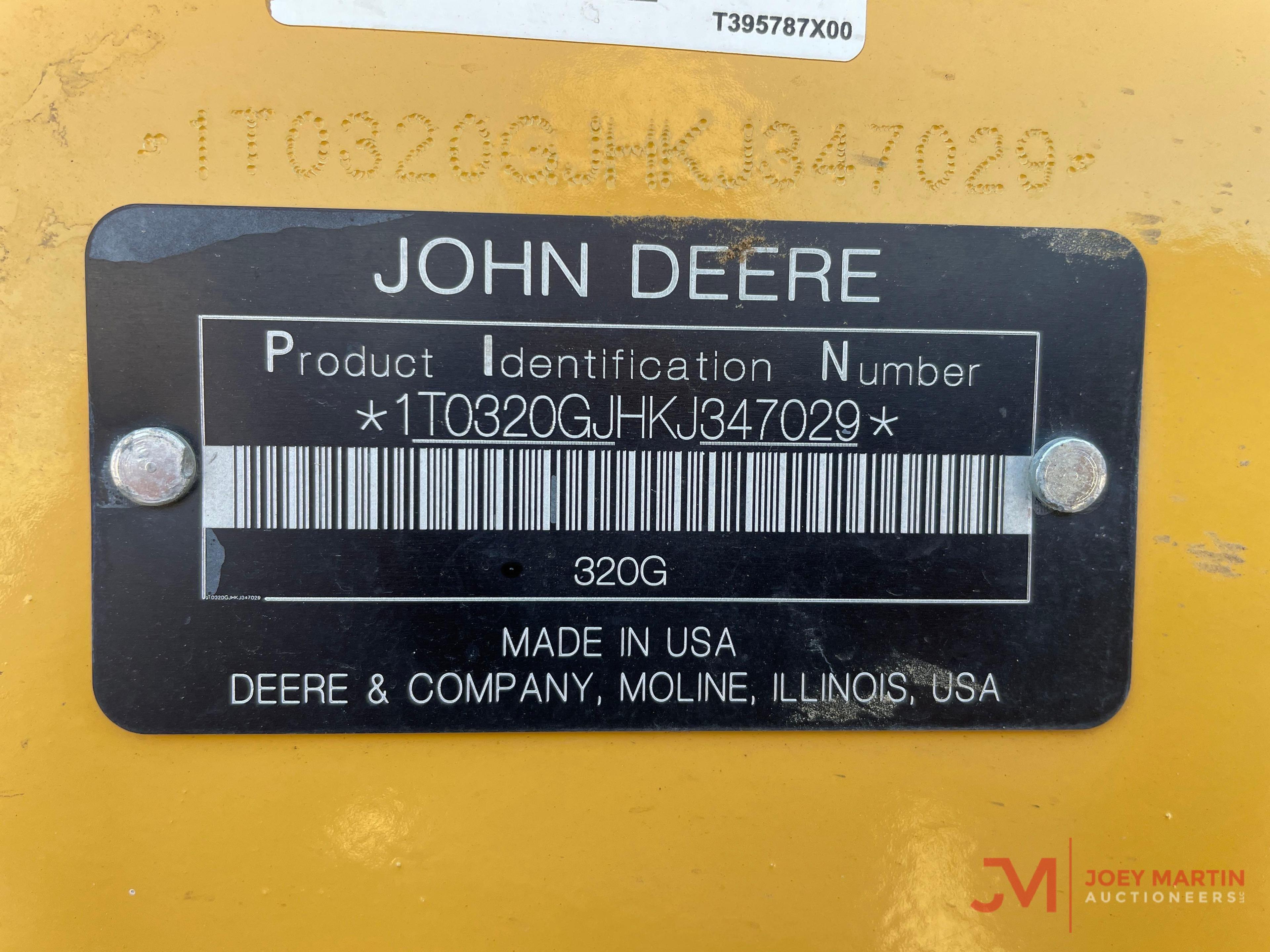 2019 JOHN DEERE 320G SKID STEER LOADER