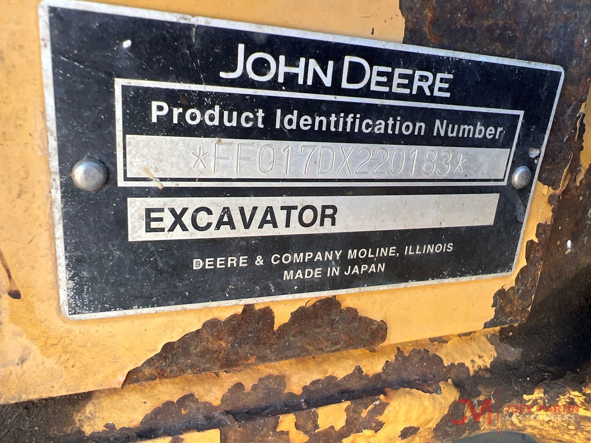 2008 JOHN DEERE 17D MINI EXCAVATOR