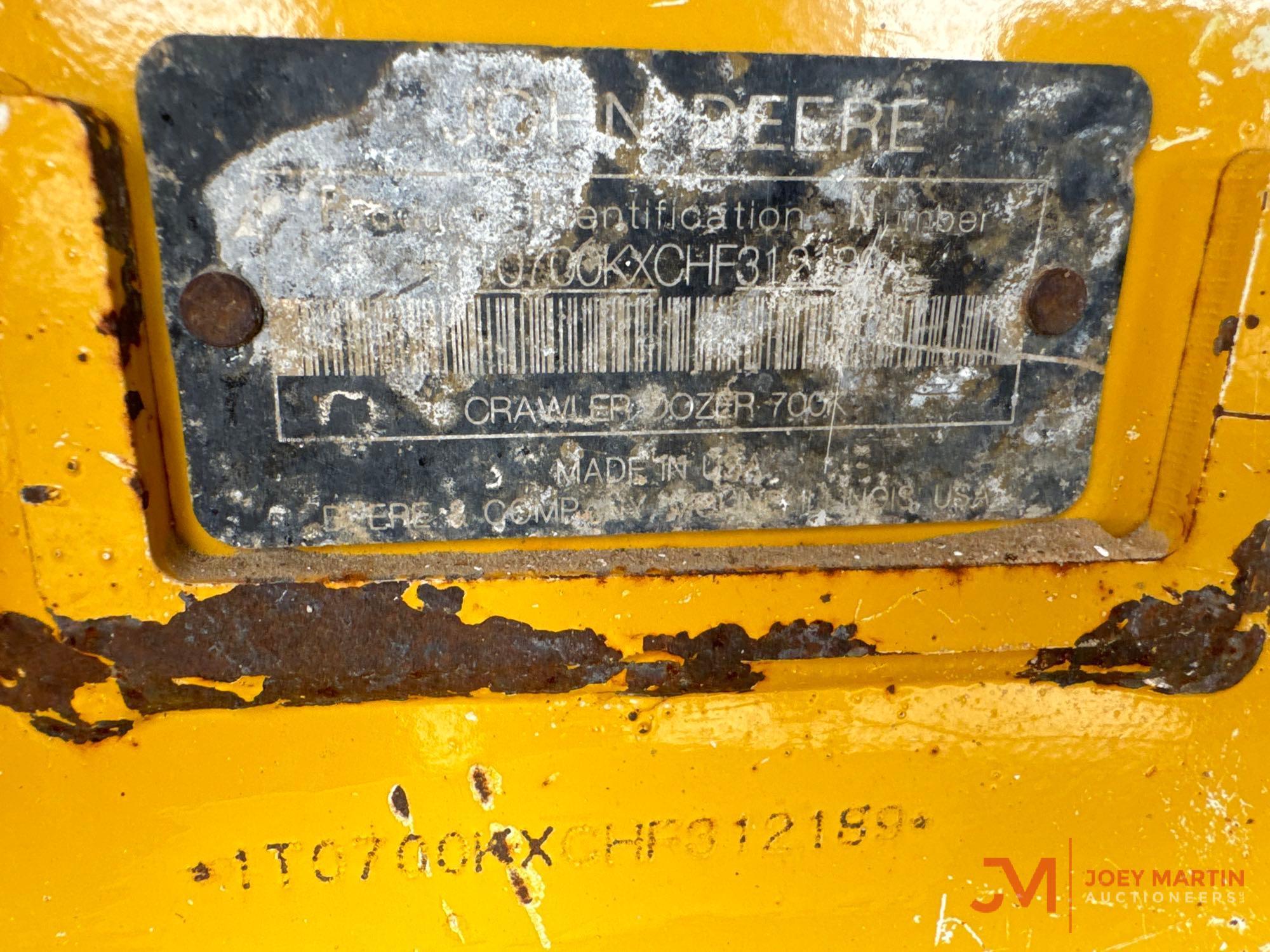 2017 JOHN DEERE 700K LGP CRAWLER DOZER