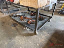 5' X 4' METAL ROLLING SHOP TABLE