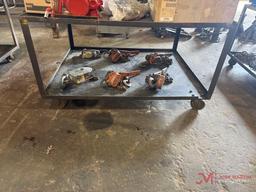 5' X 4' METAL ROLLING SHOP TABLE