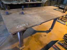 ROLLING METAL SHOP TABLE 3.5' X 6'