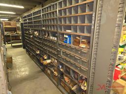 METAL SHELF & CONTENTS OF BOTH SIDES