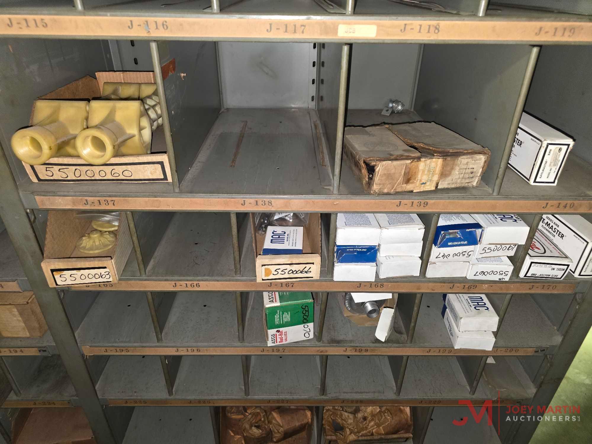 METAL SHELF & CONTENTS OF BOTH SIDES