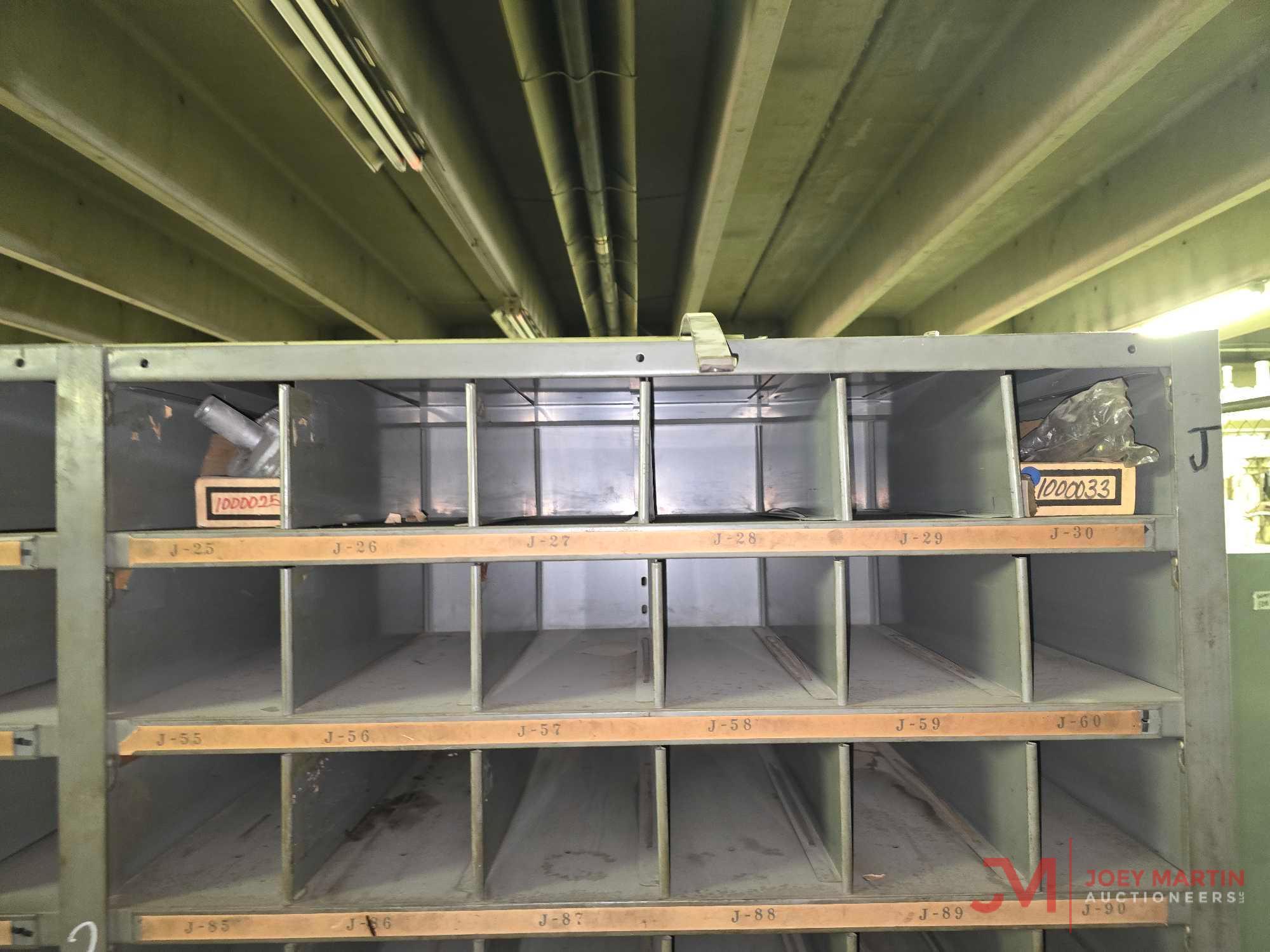 METAL SHELF & CONTENTS OF BOTH SIDES