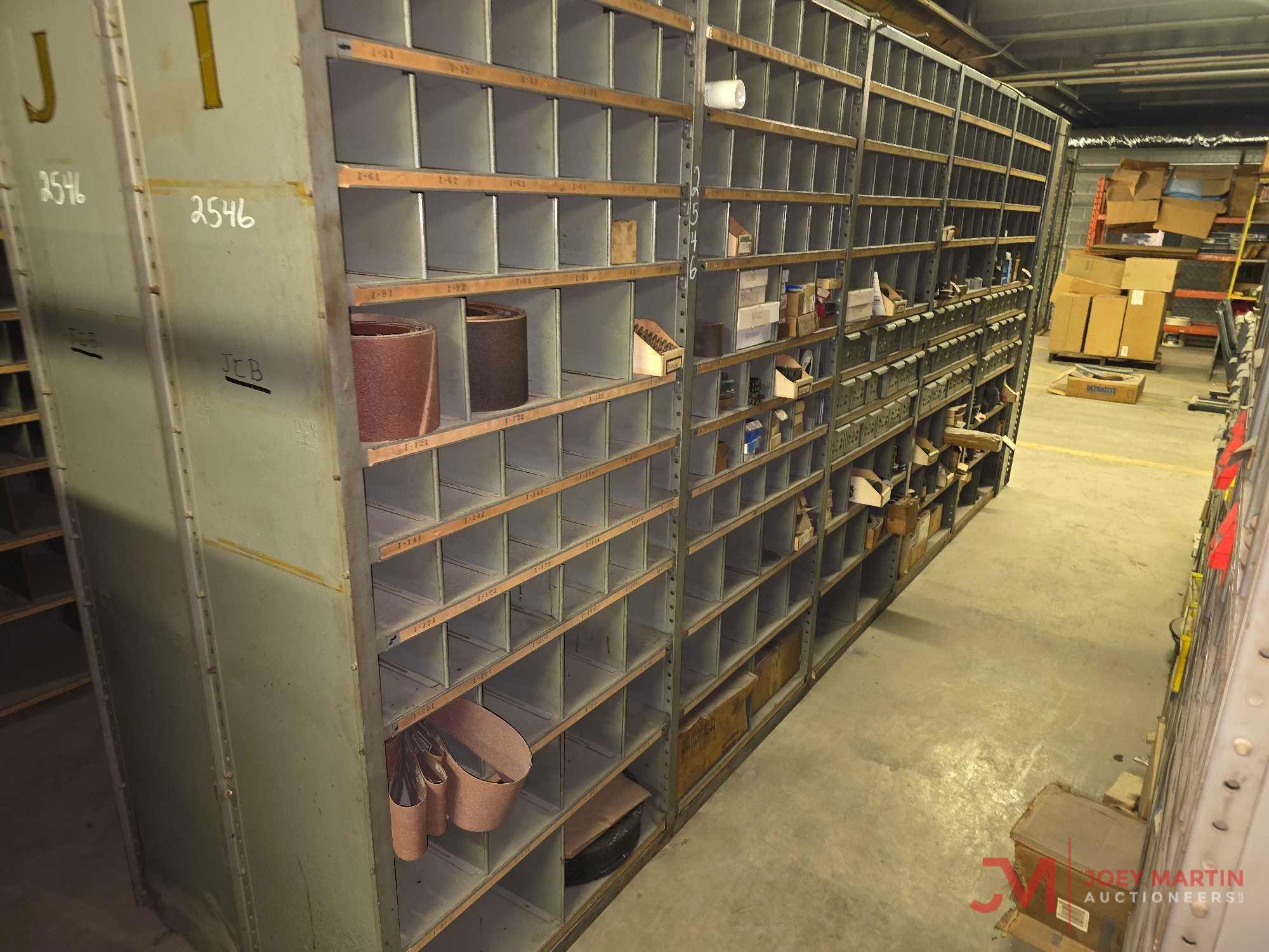 METAL SHELF & CONTENTS OF BOTH SIDES