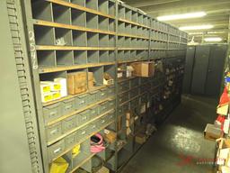 METAL SHELF & CONTENTS OF BOTH SIDES