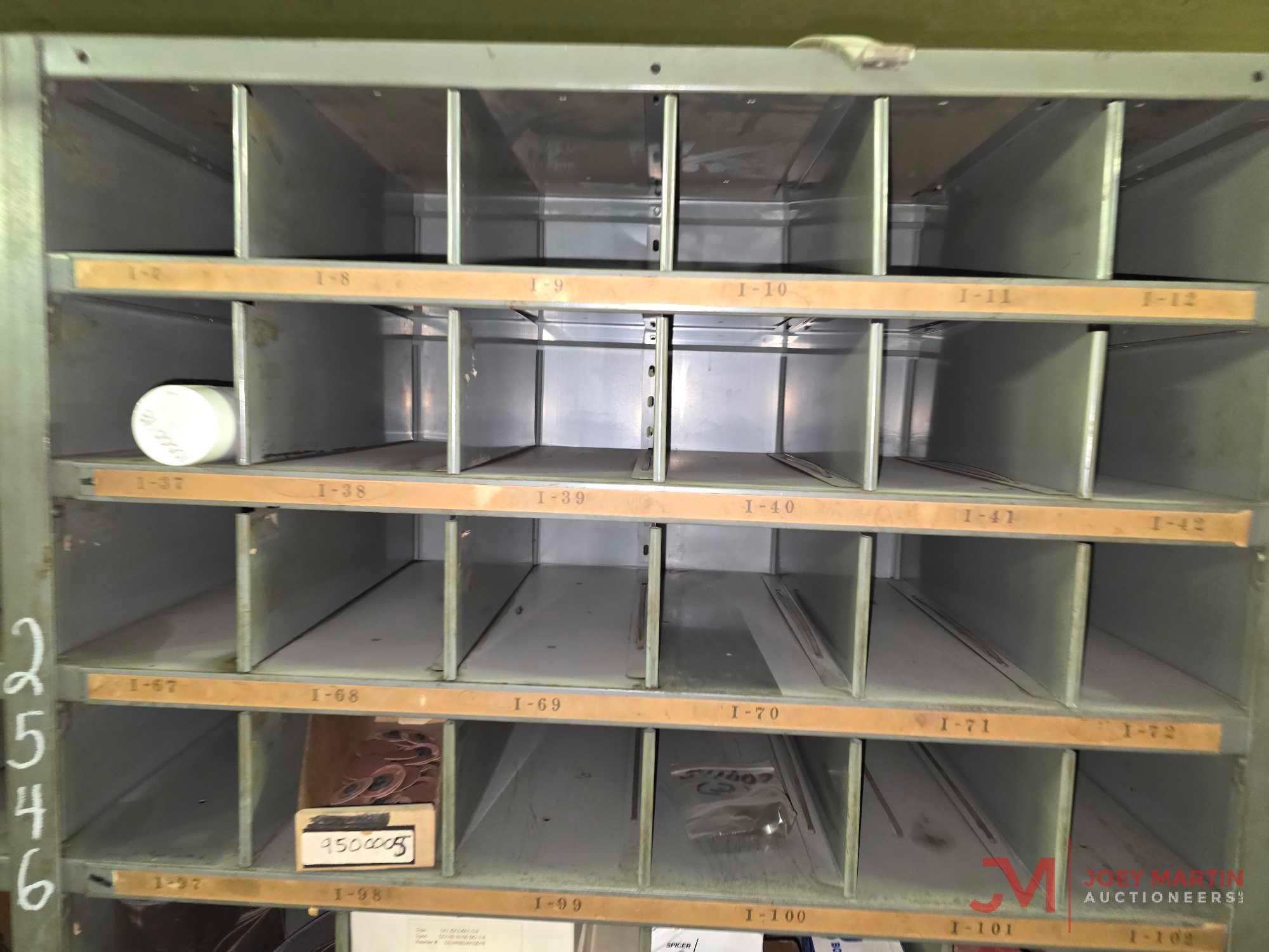 METAL SHELF & CONTENTS OF BOTH SIDES