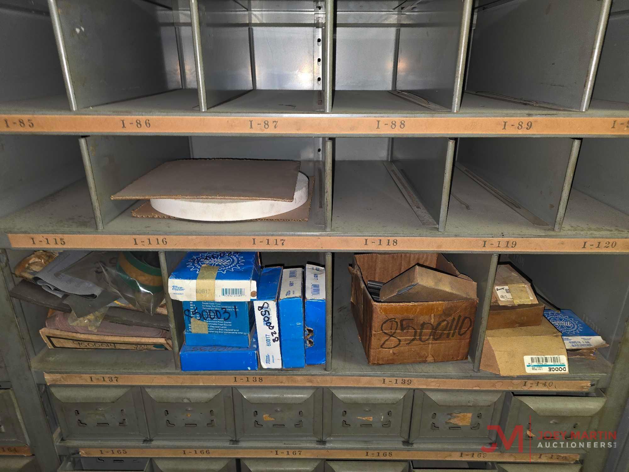 METAL SHELF & CONTENTS OF BOTH SIDES