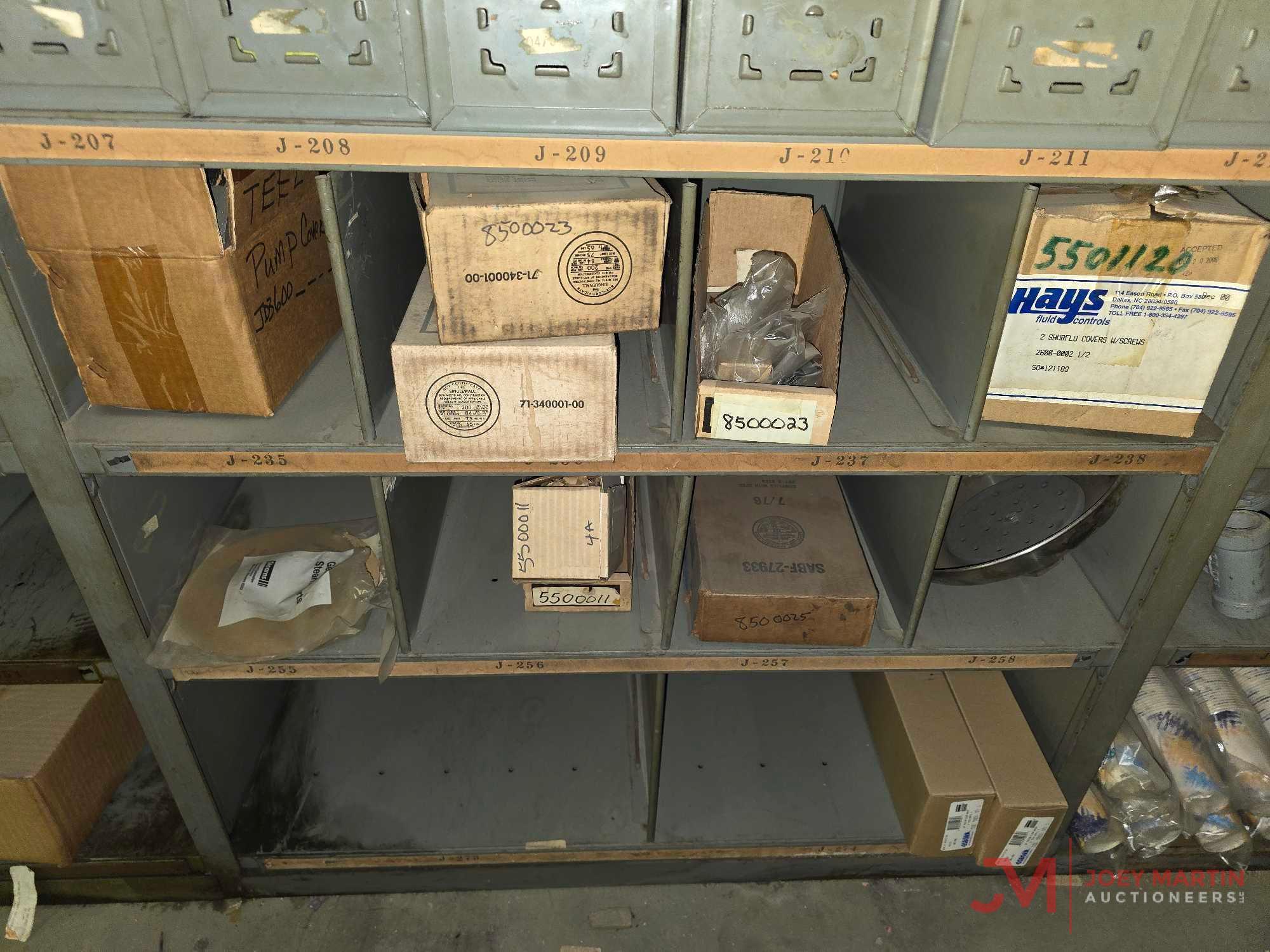 METAL SHELF & CONTENTS OF BOTH SIDES