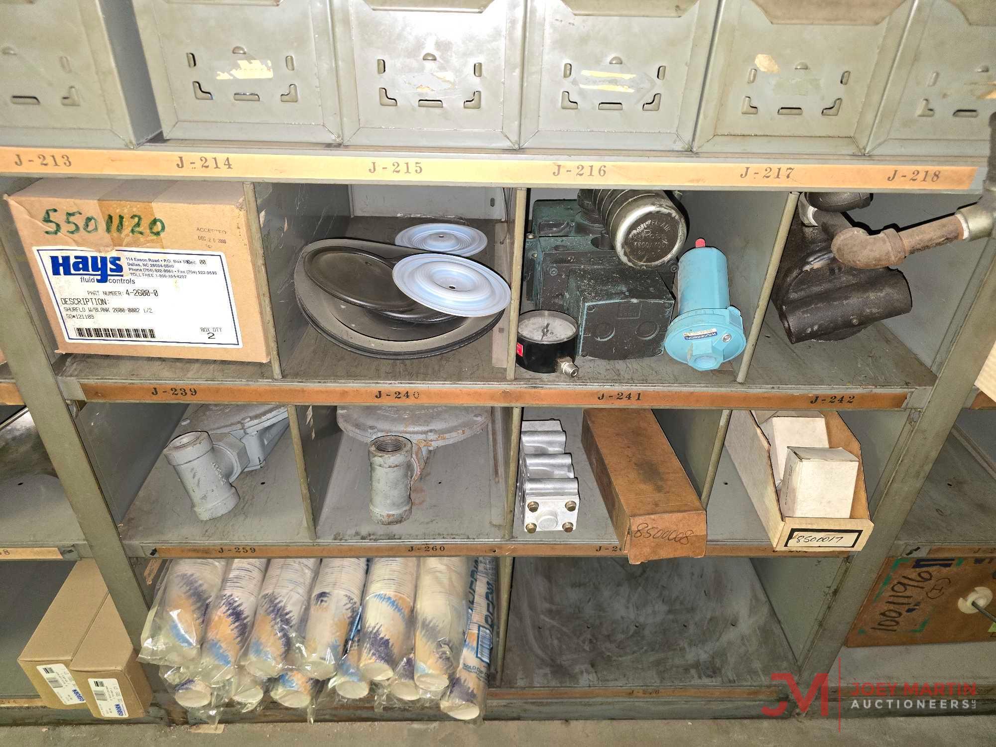 METAL SHELF & CONTENTS OF BOTH SIDES