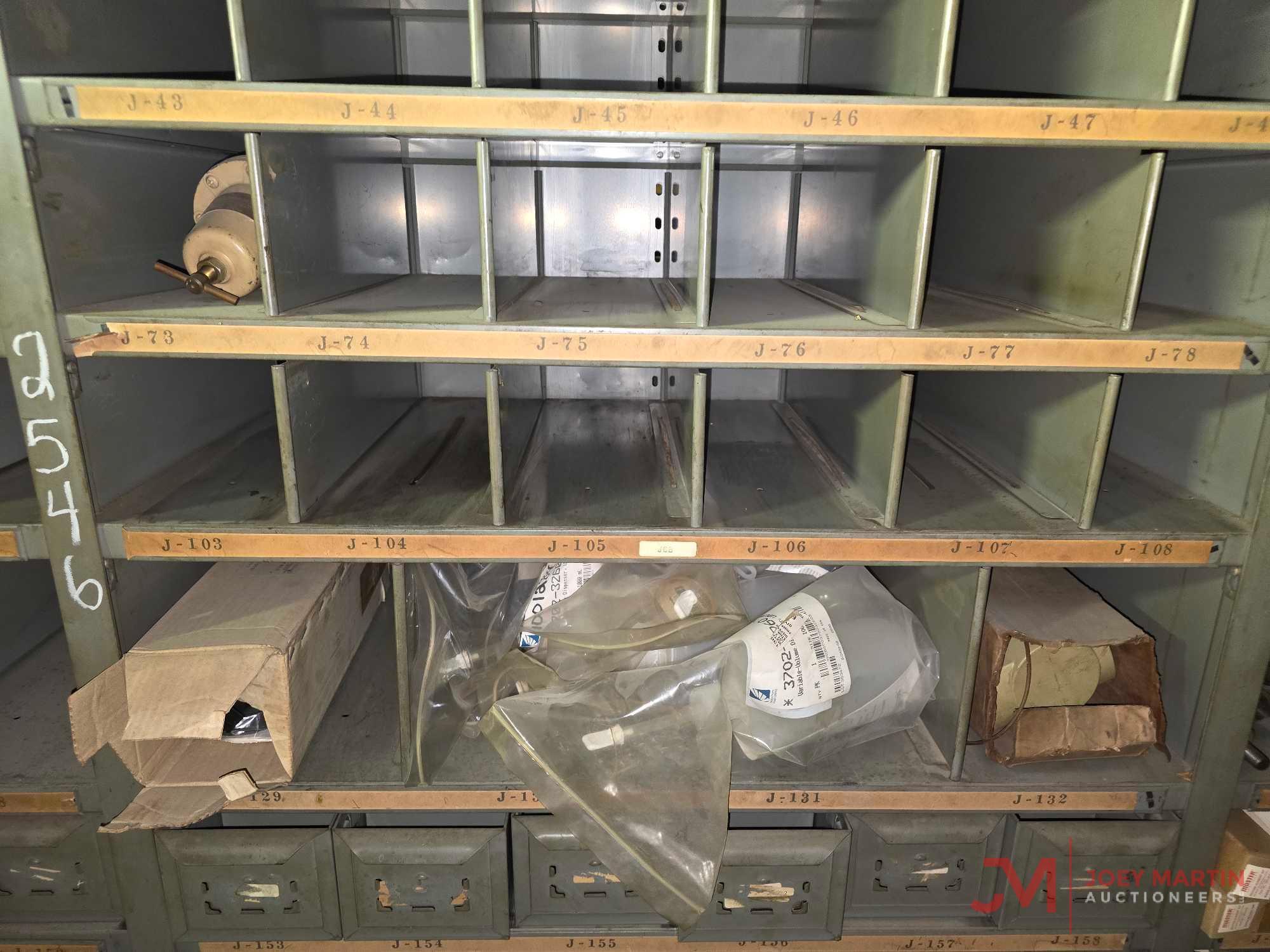 METAL SHELF & CONTENTS OF BOTH SIDES