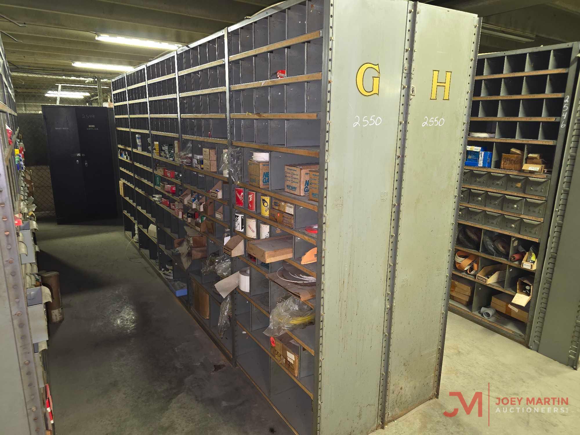 METAL SHELF & CONTENTS OF BOTH SIDES