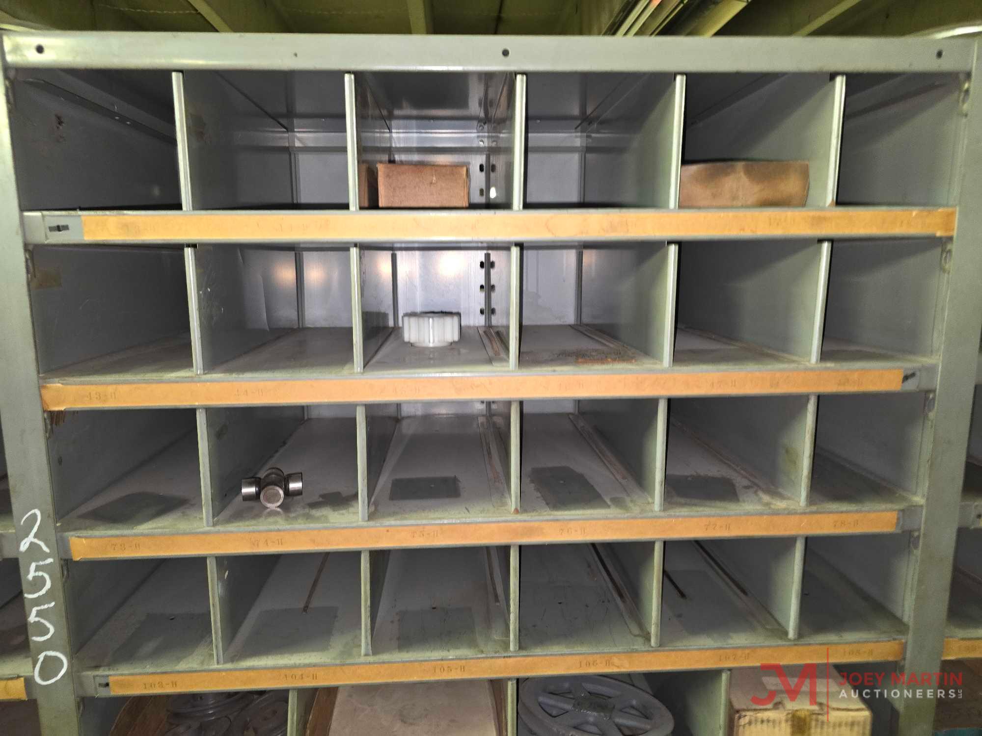 METAL SHELF & CONTENTS OF BOTH SIDES