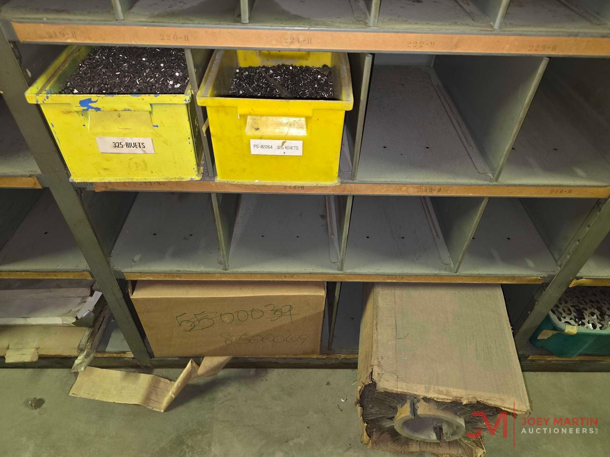 METAL SHELF & CONTENTS OF BOTH SIDES