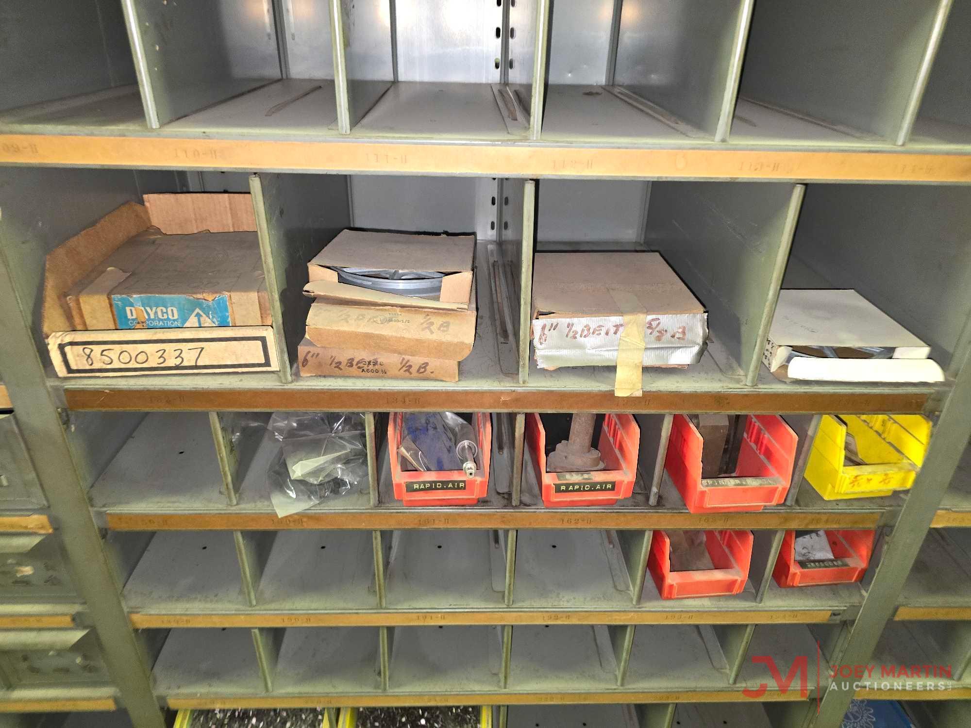 METAL SHELF & CONTENTS OF BOTH SIDES