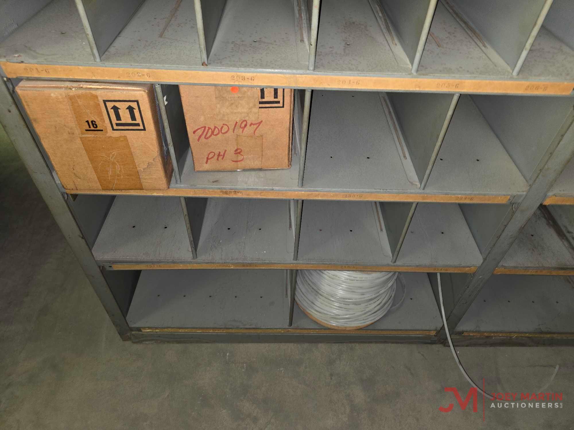 METAL SHELF & CONTENTS OF BOTH SIDES