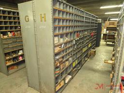 METAL SHELF & CONTENTS OF BOTH SIDES