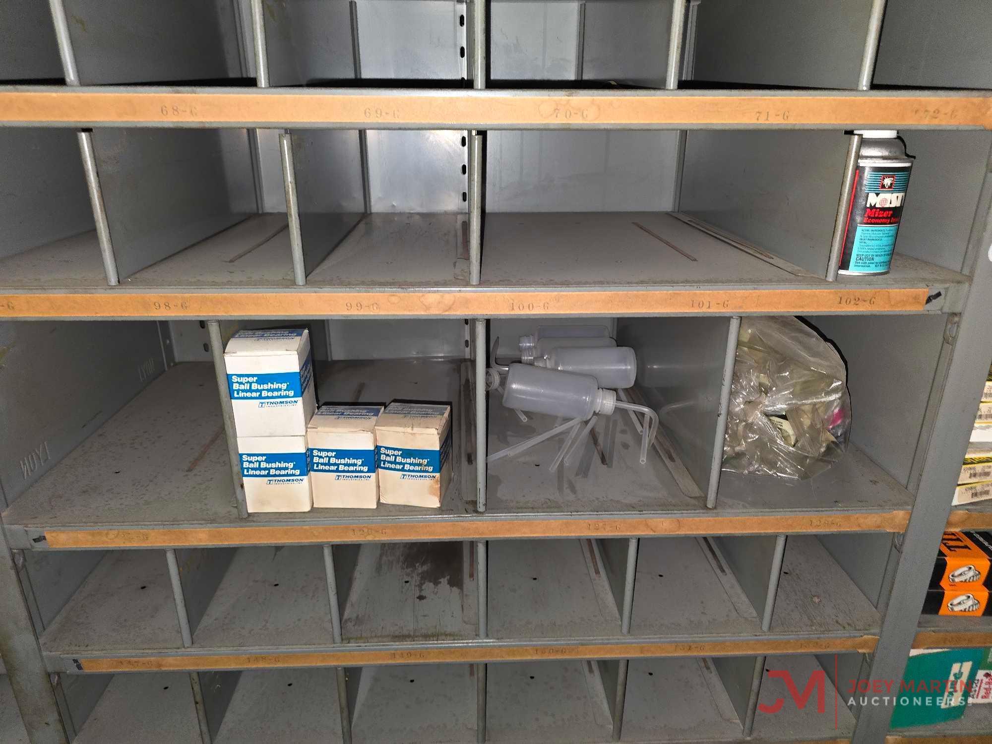 METAL SHELF & CONTENTS OF BOTH SIDES
