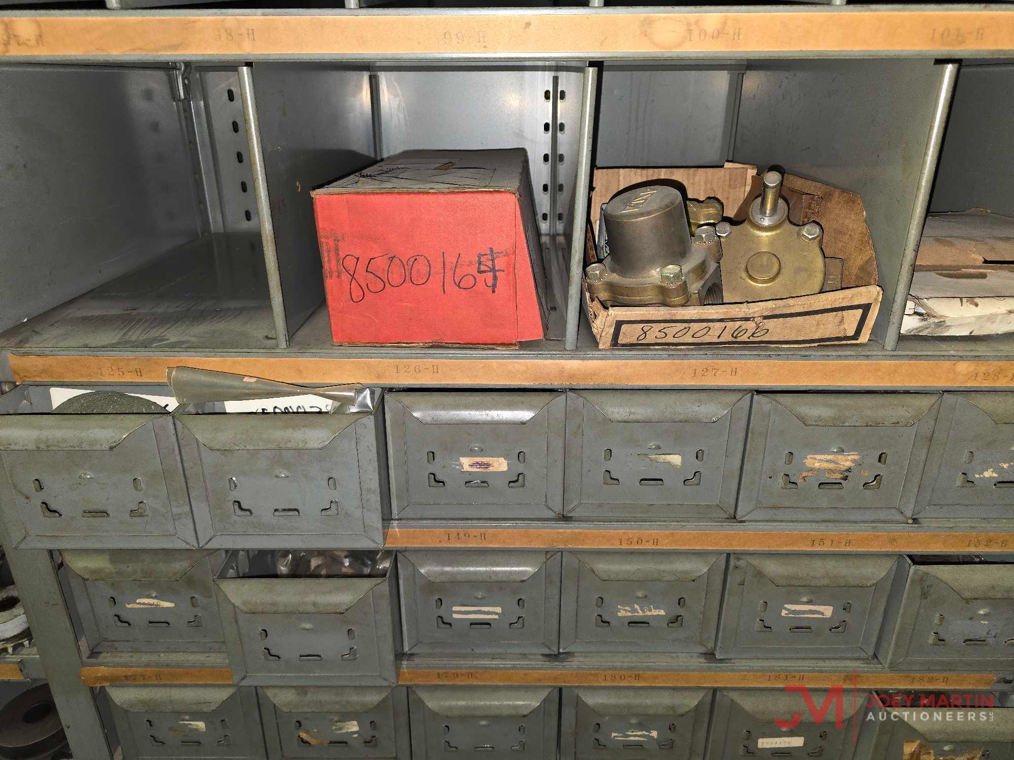 METAL SHELF & CONTENTS OF BOTH SIDES