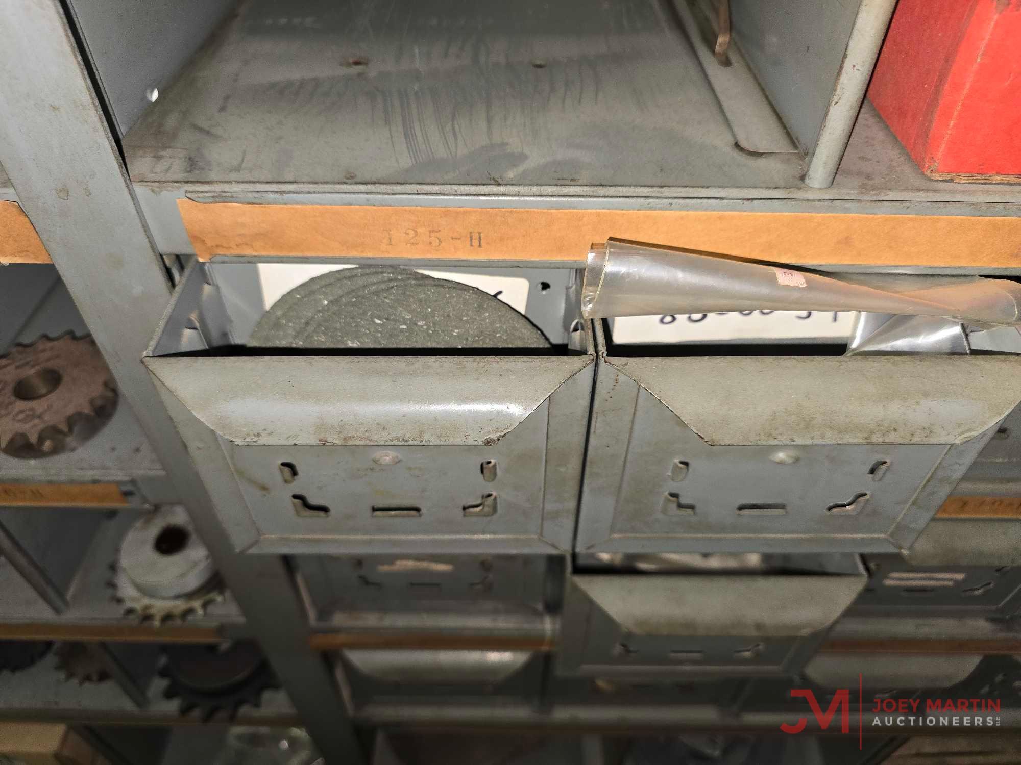 METAL SHELF & CONTENTS OF BOTH SIDES