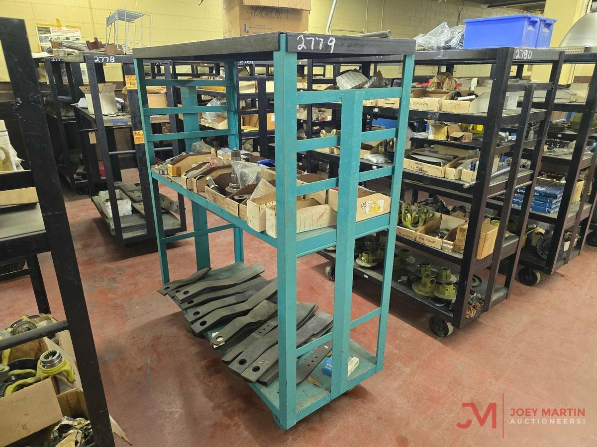 METAL ROLLING SHOP CART W/ CONTENTS