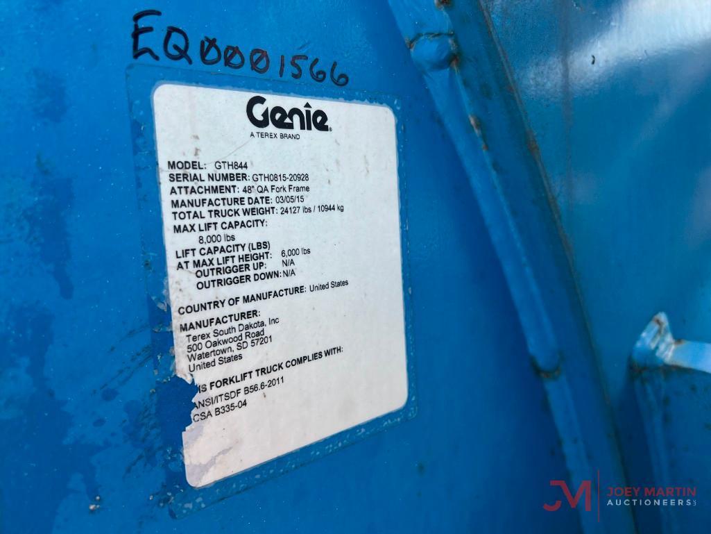 2015 GENIE GTH844 TELEHANDLER