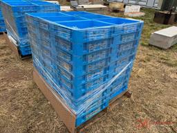 (60) STACKABLE 15" X 19" X 4" PLASTIC STORAGE BIN