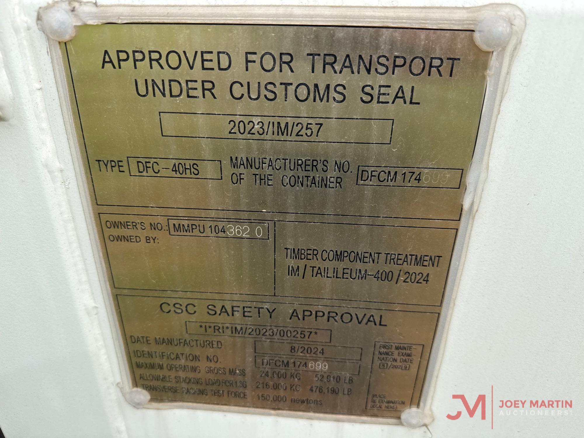 SINGLE TRIP 40' CONTAINER