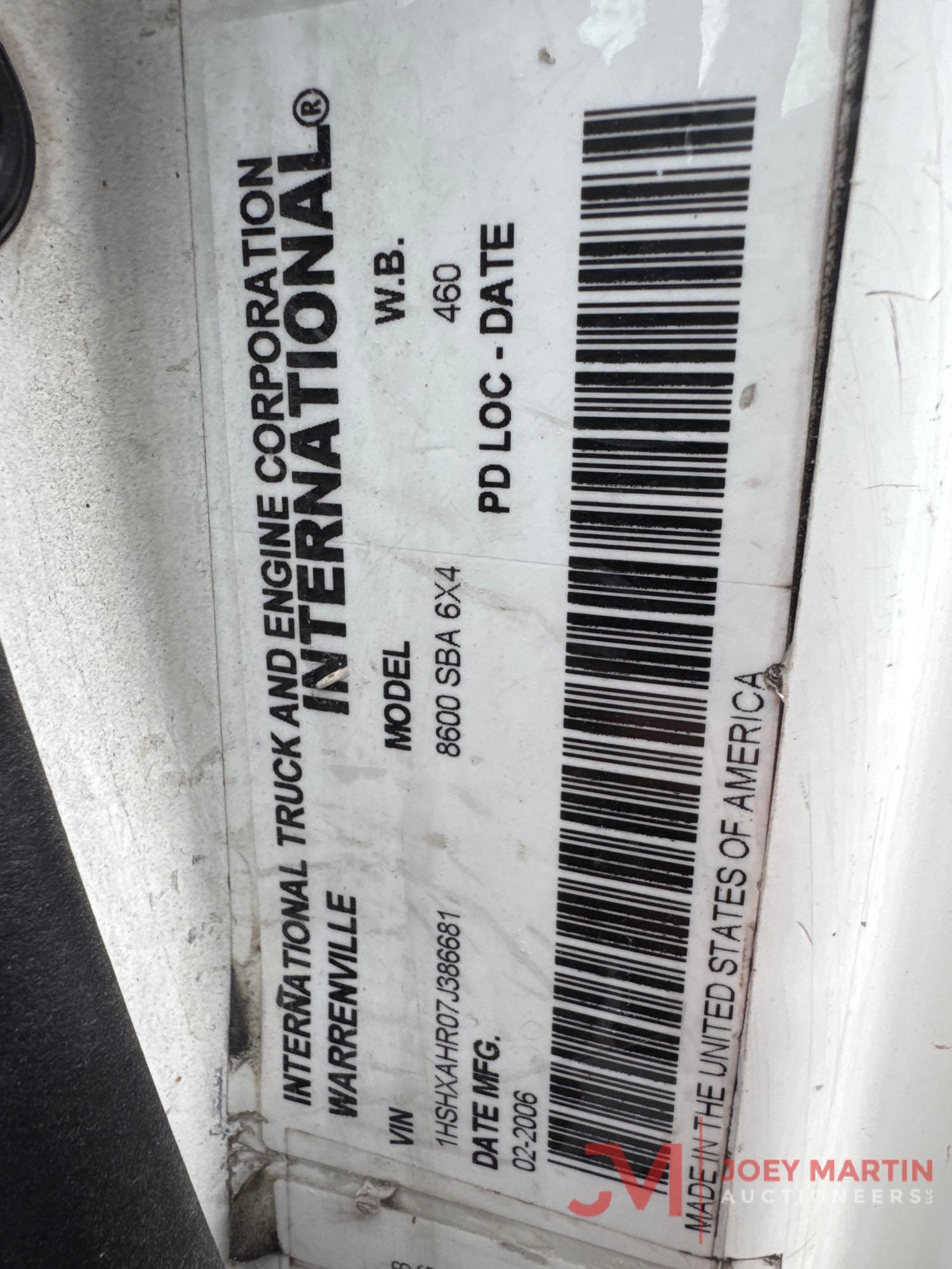 2007 INTERNATIONAL 8600 T/A DAY CAB TRUCK TRACTOR