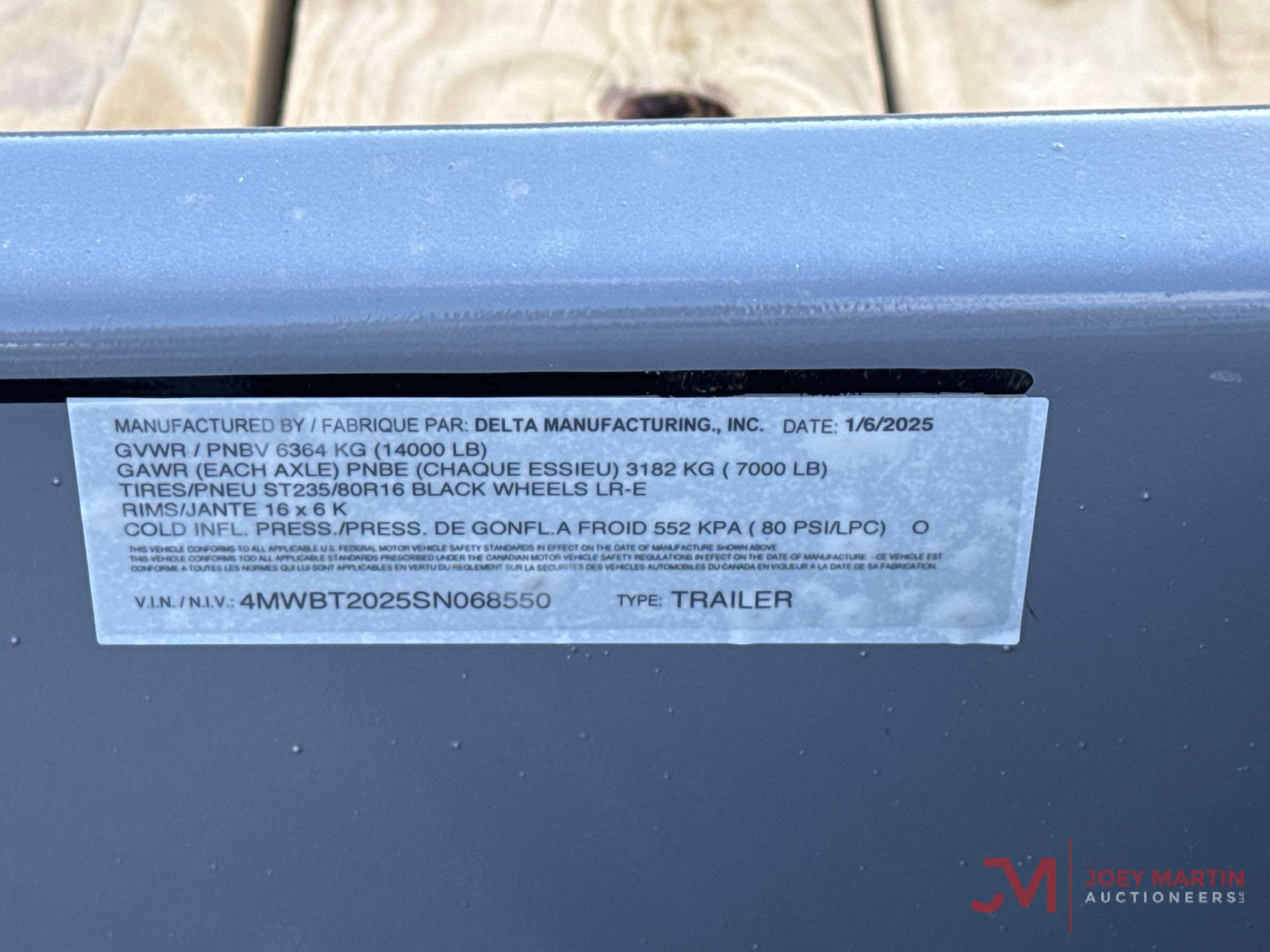 NEW/UNUSED 2025 DELTA 20' TILT TRAILER