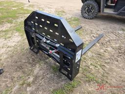 GIYI HYDRAULIC SIDE SHIFT FORKS, 60" FORKS, SKID STEER QUICK ATTACH