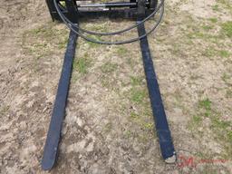 GIYI HYDRAULIC SIDE SHIFT FORKS, 60" FORKS, SKID STEER QUICK ATTACH
