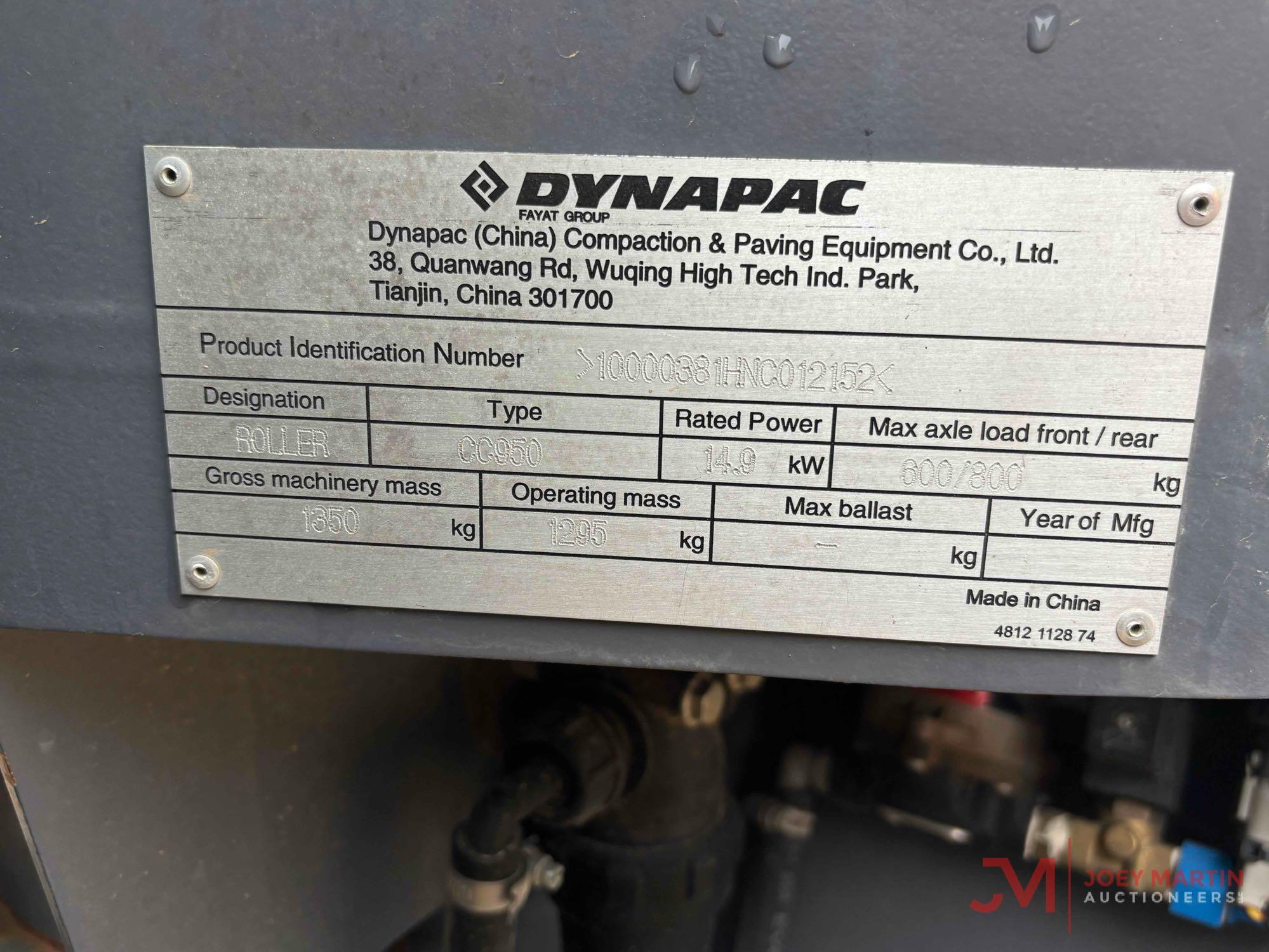 2022 DYNAPAC CC950DOUBLE DRUM ROLLER
