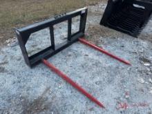 NEW DUAL PRONG HAY SPEAR SKID STEER ATTACHMENT