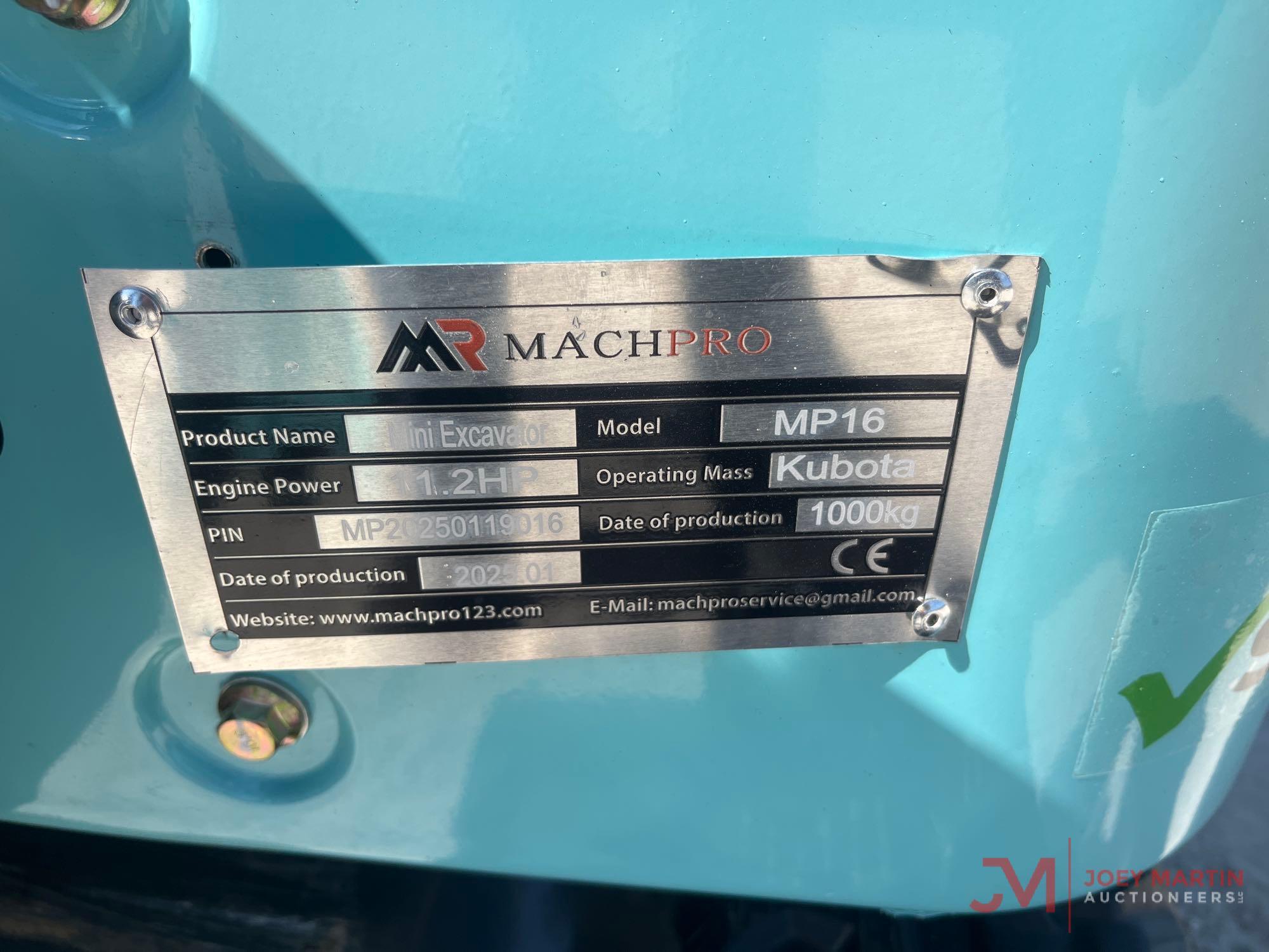 NEW 2025 MACHPRO MP16 MINI EXCAVATOR