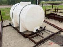 STEEL FRAME MOUNTED 500 GAL. PLASTIC WATER STORAGE TANK