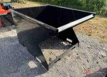NEW 1.5 YARD SKID STEER ATTACH HOPPER W/ FORK POCKETS