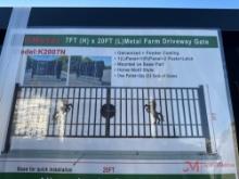 ALL METAL 7' X 20' METAL FARM DRIVEWAY GATE HORSE SCENE